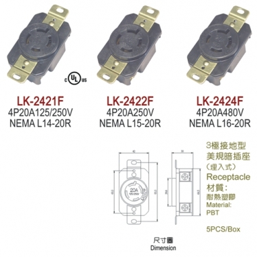 20A_NEMA引掛式插頭/插座/連接器類
